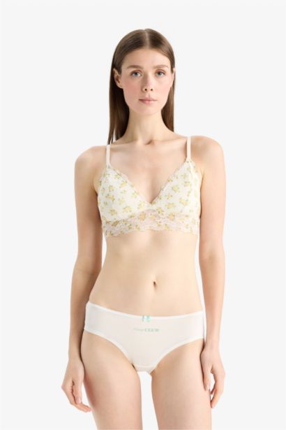 Fall in Love Printed Padded Lace Bralet