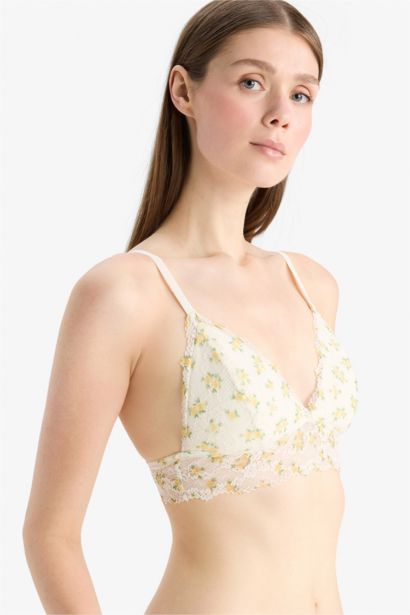 Fall in Love Printed Padded Lace Bralet