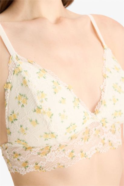 Fall in Love Printed Padded Lace Bralet