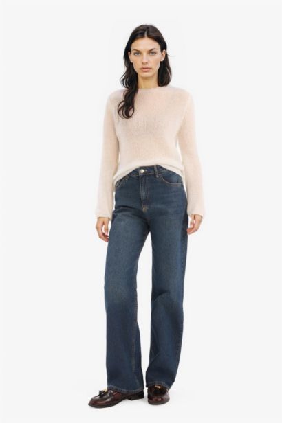 Regular Fit Boat Neck Basic Knit Pullover