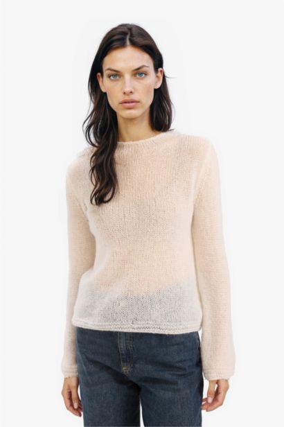 Regular Fit Boat Neck Basic Knit Pullover