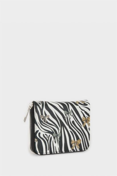 Kadın Zebra Desenli Suni Deri Cüzdan