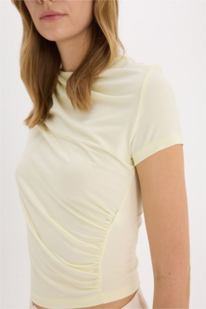 Slim Fit Boat Neck Soft Touch Short Sleeve T-Shirt