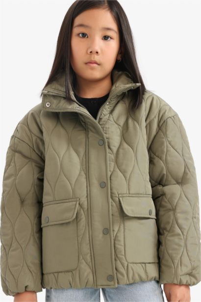 Girl Quilted Zippered Waterproof Puffer Jacket