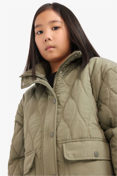Girl Quilted Zippered Waterproof Puffer Jacket