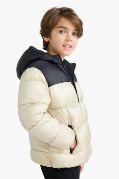 Boy Hooded Zippered Waterproof Puffer Jacket
