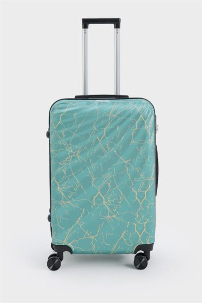 Unisex Sert Kapaklı Çekçekli Orta Boy  Valiz