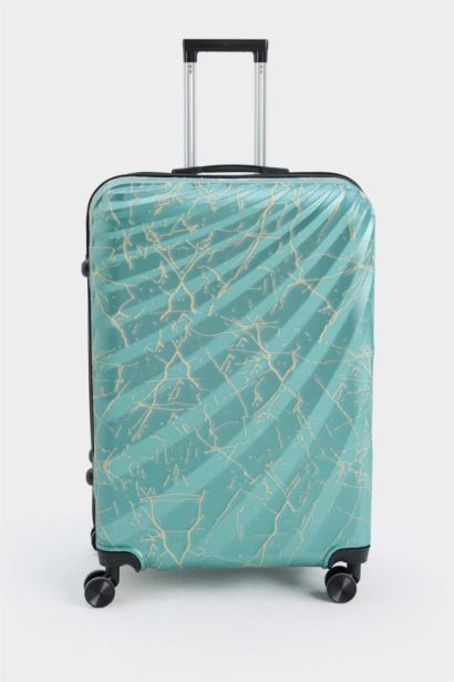 Unisex Sert Kapaklı Çekçekli Büyük Boy Valiz