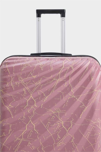 Unisex Sert Kapaklı Çekçekli Büyük Boy Valiz