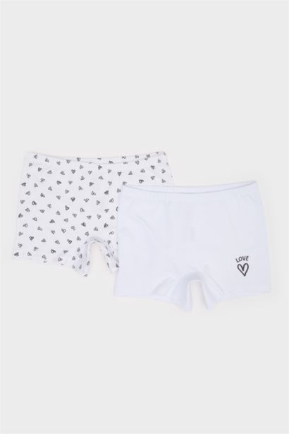 Lot de 2 Boxers à motifs coeur pour fille