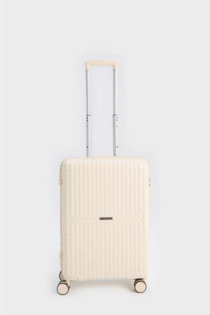 Unisex Sert Kapaklı Çekçekli Küçük Boy Valiz