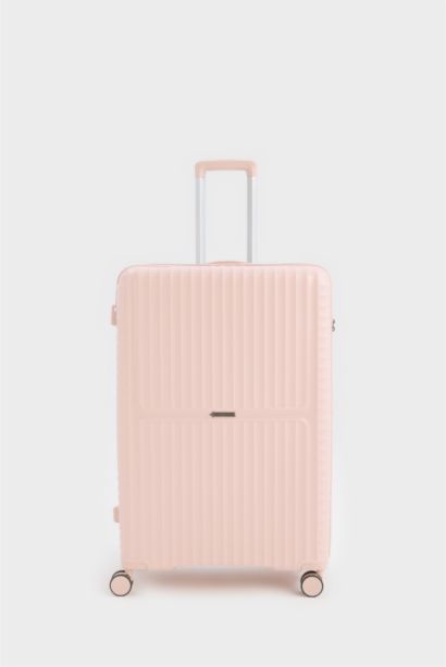 Unisex Sert Kapaklı Çekçekli Büyük Boy  Valiz