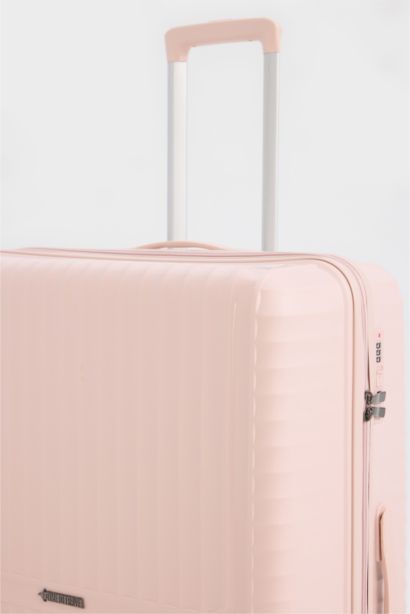 Unisex Sert Kapaklı Çekçekli Büyük Boy  Valiz