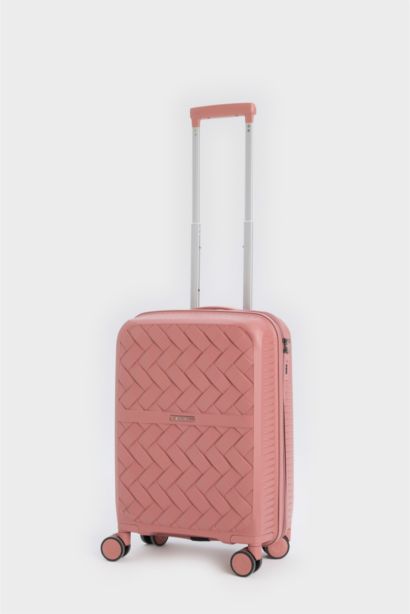 Unisex Sert Kapaklı Çekçekli Küçük Boy  Valiz