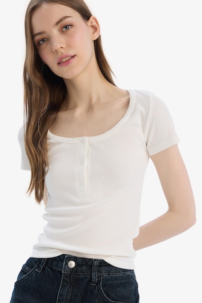 Slim Fit Camisole Short Sleeve T-Shirt