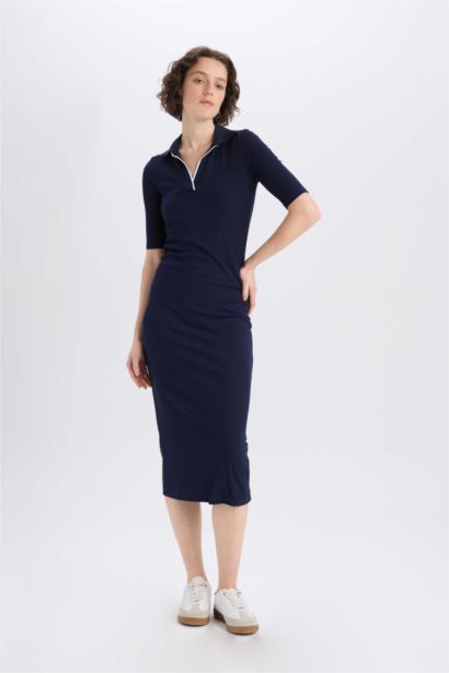 فستان ميدي مضلع بوديكون بياخة بولو