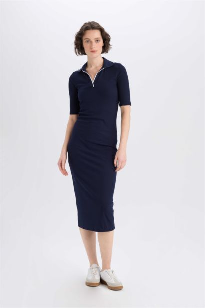 فستان ميدي مضلع بوديكون بياخة بولو