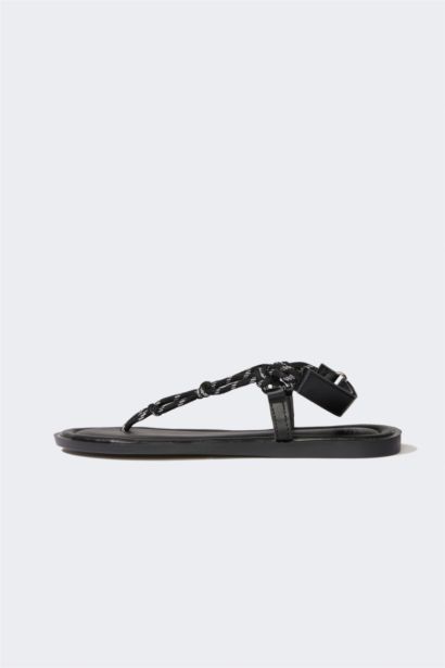 Woman Single Band Flat Sole Slippers