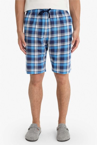 Regular Fit Checkered Pocket Shorts Pajama Bottoms