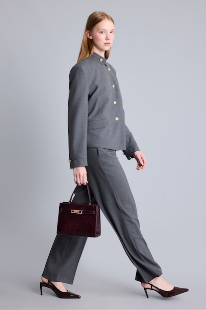Straight Fit Zipper Trousers