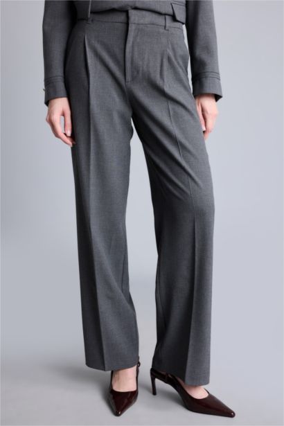 High Waist Straight Fit Trousers