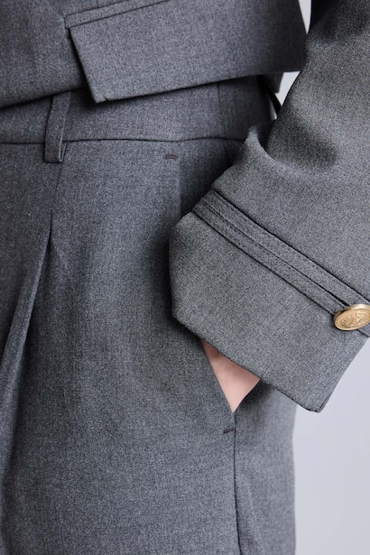 Straight Fit Zipper Trousers