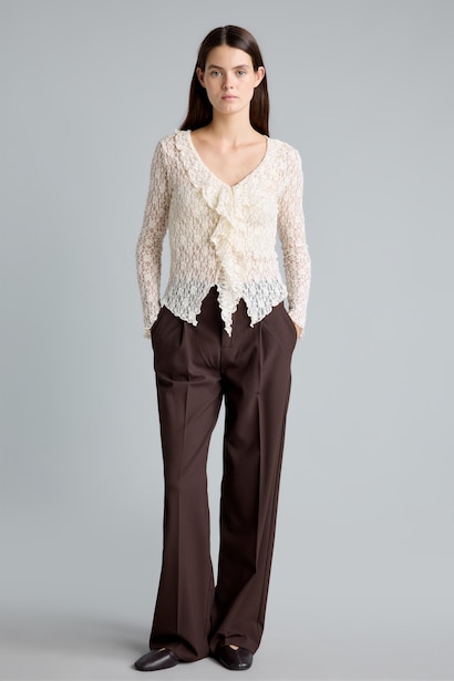 High Waist Straight Fit Trousers