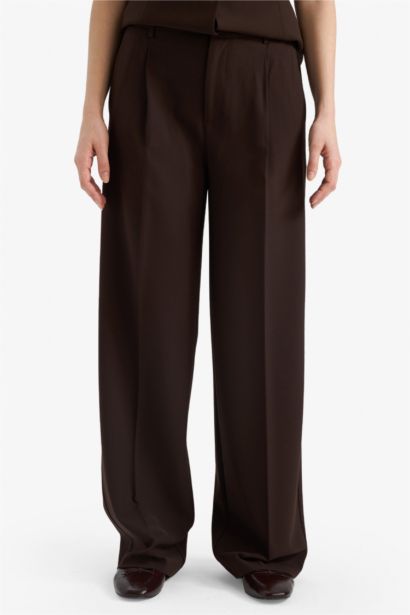 بنطرون قصة مستقيمة بسحاب وخصر عالي