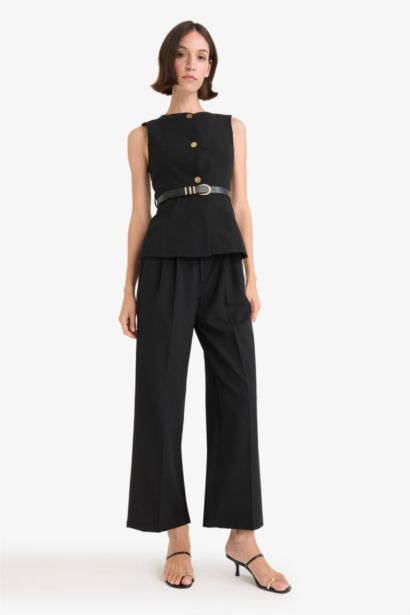 Pantalon large à taille normale