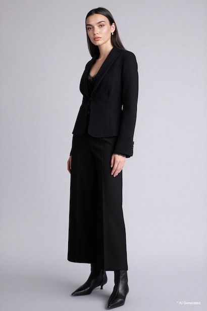 Pantalon culotte à taille haute