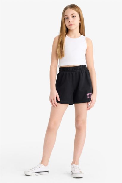 Girl Elastic Waist Printed Shorts