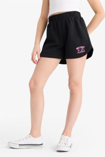 Girl Elastic Waist Printed Shorts