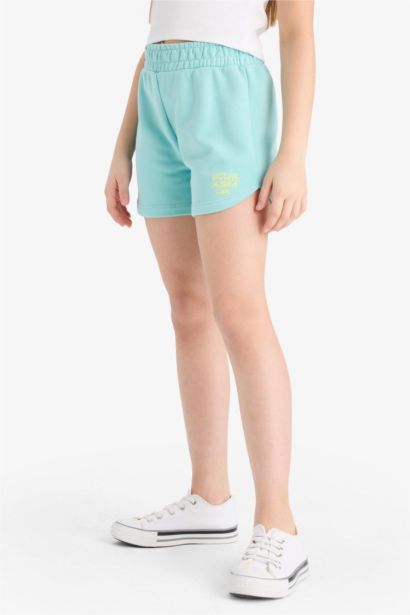 Short imprimé à taille élastique pour fille