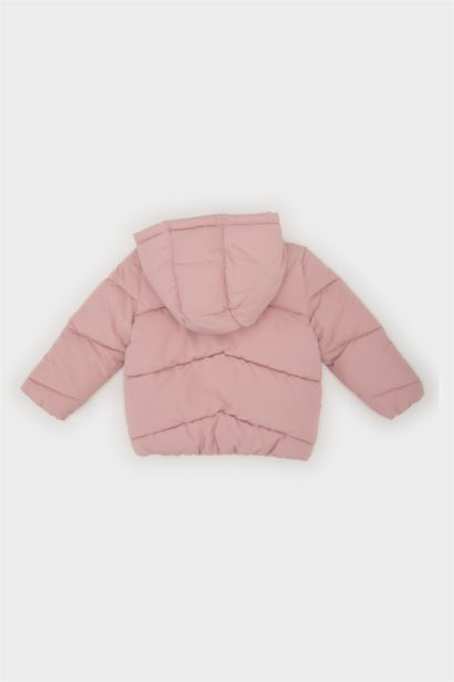 Baby Girl Windproof Waterproof Zipper Hooded Puffer Jacket