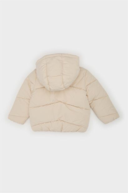 Rüzgar Geçirmez Su Geçirmez Kapüşonlu Fermuarlı Cepli Şişme Mont Kız Bebek