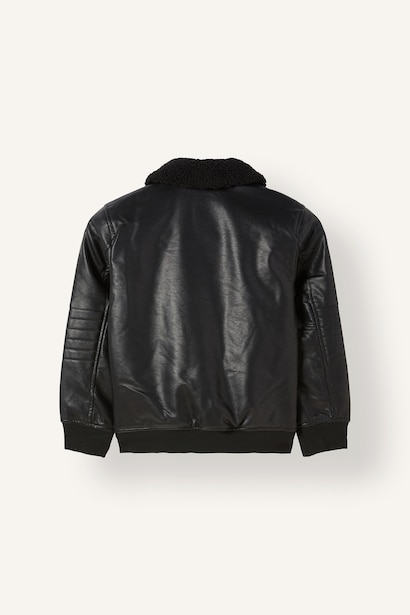 Veste doublée en peluche à col polo pour garçon