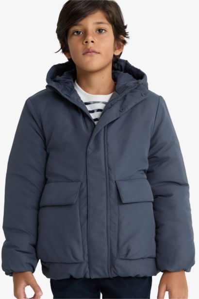 Boy Hooded with Zipper Water Repellent Puffer Jacket