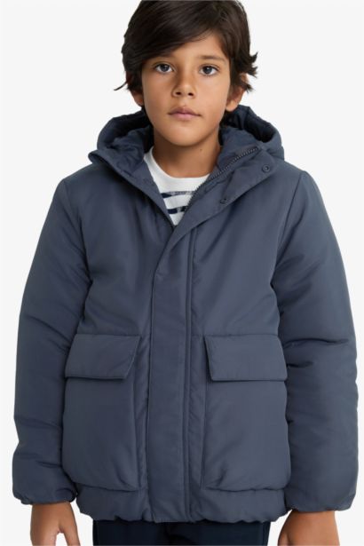 Boy Hooded with Zipper Water Repellent Puffer Jacket