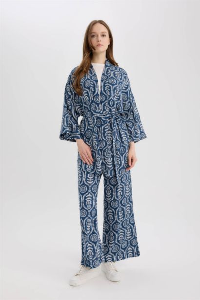 بنطرون برجل واسع وايد ليج قصة عادية بجيب