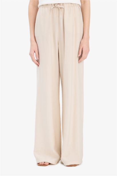 Wide Leg Çift Cepli Yüksek Beli Lastikli Geniş Paça Pantolon