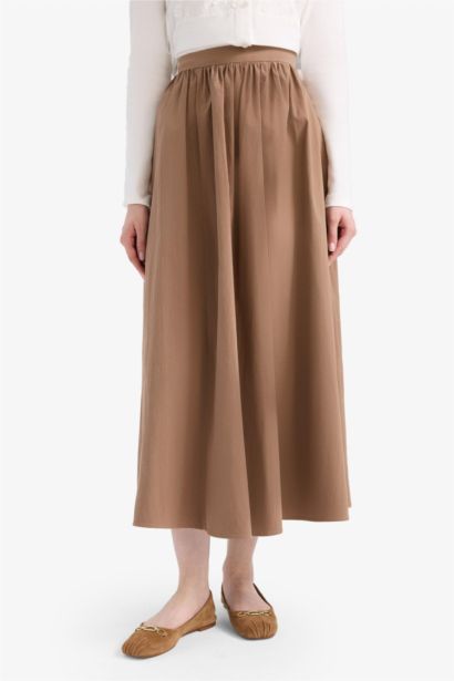 A Cut Poplin Maxi Skirt