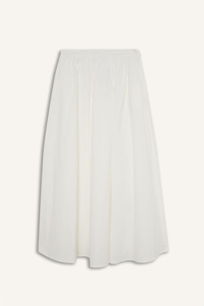 A Cut Poplin Maxi Skirt