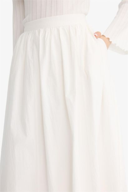 A Cut Poplin Maxi Skirt