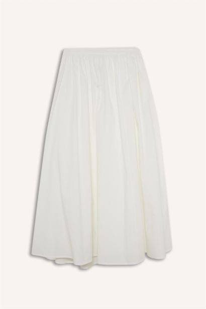 A Cut Poplin Maxi Skirt