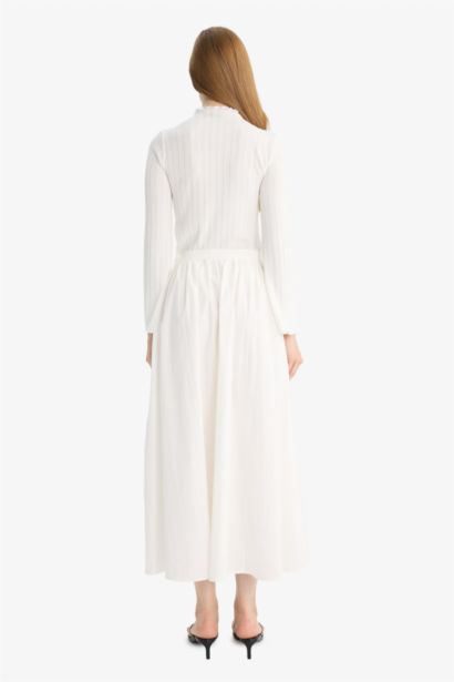 A Cut Poplin Maxi Skirt