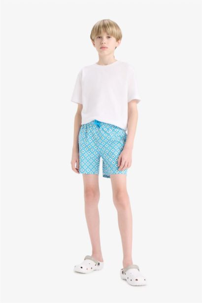 Boy Regular Fit Hawaii Swim Shorts