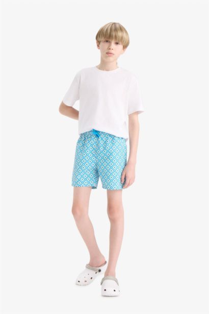 Boy Regular Fit Hawaii Swim Shorts