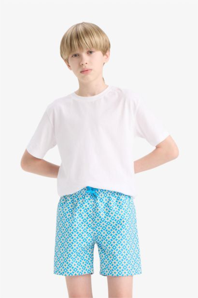Boy Regular Fit Hawaii Swim Shorts