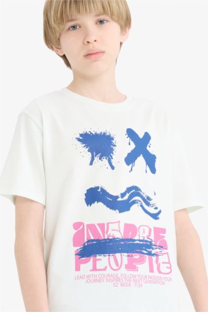 Boy Crew Neck Printed Short Sleeve T-Shirt