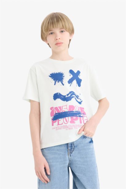 Boy Crew Neck Printed Short Sleeve T-Shirt